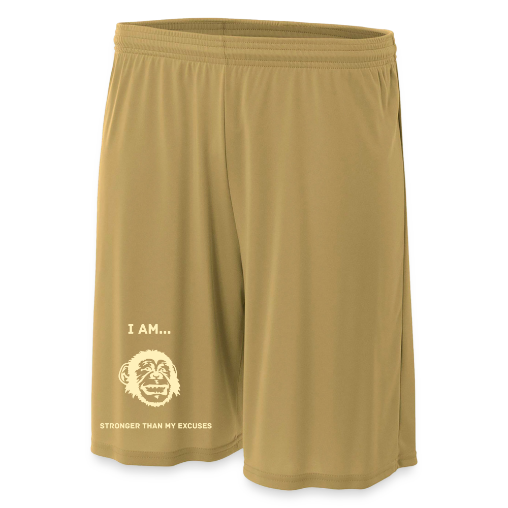 I AM... Adult 7" Inseam Cooling Performance Shorts - light gold 