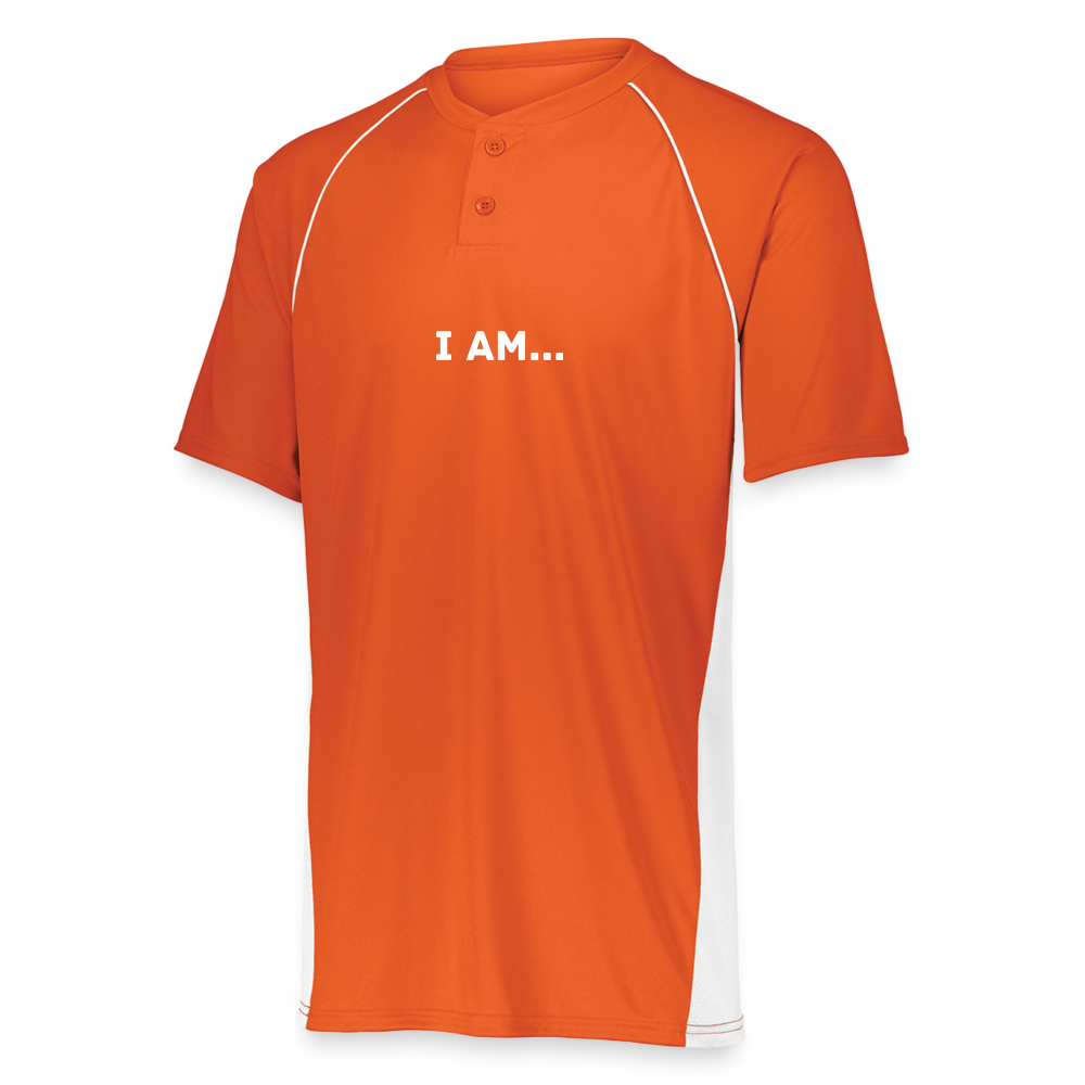 I AM... Augusta Unisex True Hue Technology Limit Baseball/Softball Jersey - orange/white