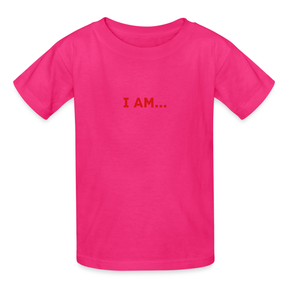I AM... Gildan Ultra Cotton Youth T-Shirt - fuchsia