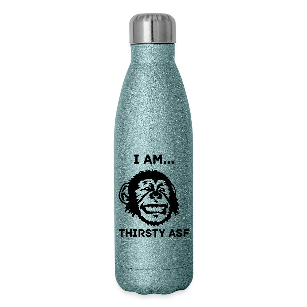 I AM... Insulated Stainless Steel Water Bottle - turquoise glitter
